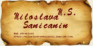 Miloslava Saničanin vizit kartica